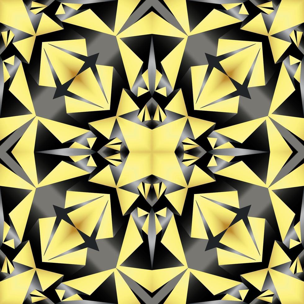 This is a vintage golden kaleidoscope texture in an oriental style vector