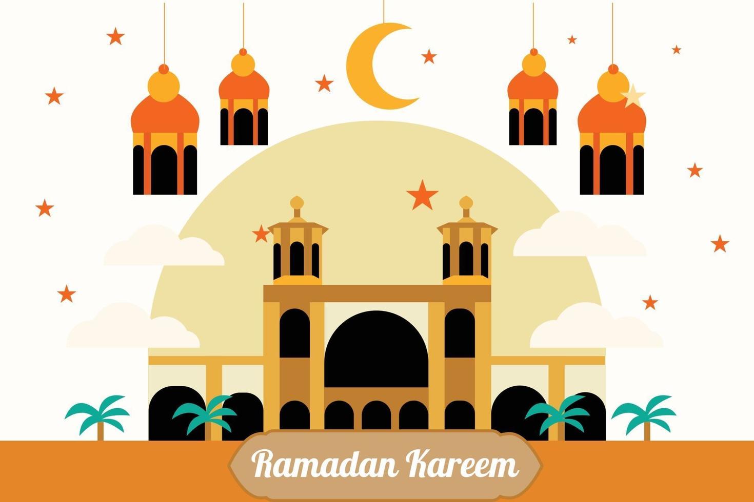 Traditional ed festival banner with islamic decoration vector