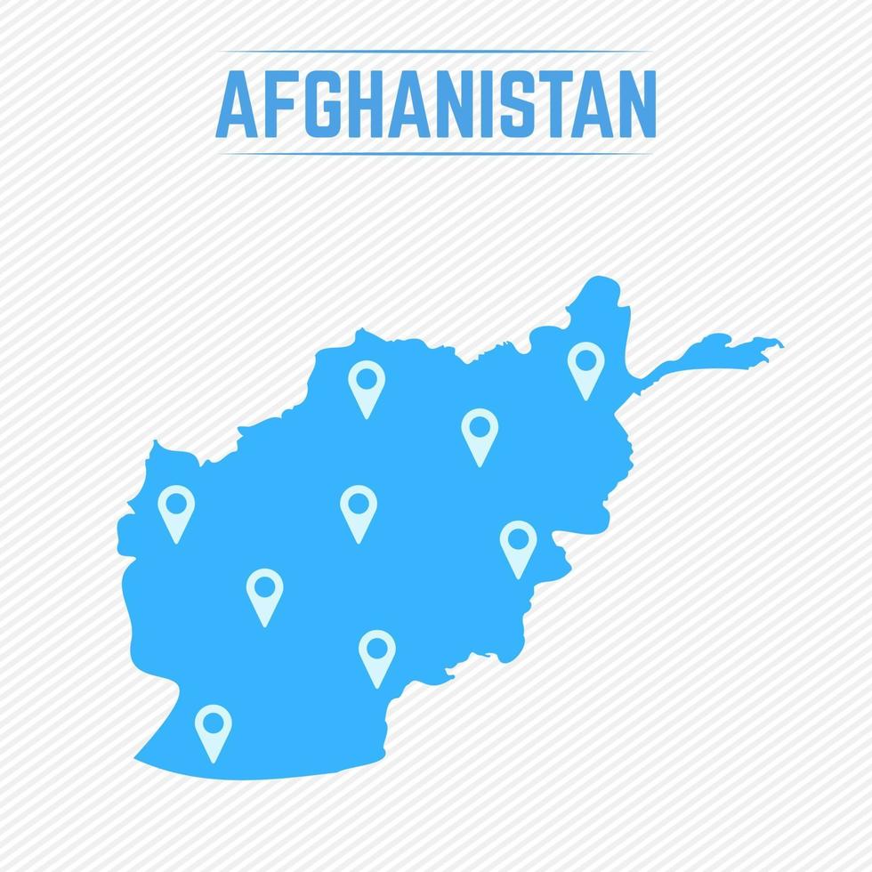 Afghanistan Simple Map With Map Icons vector