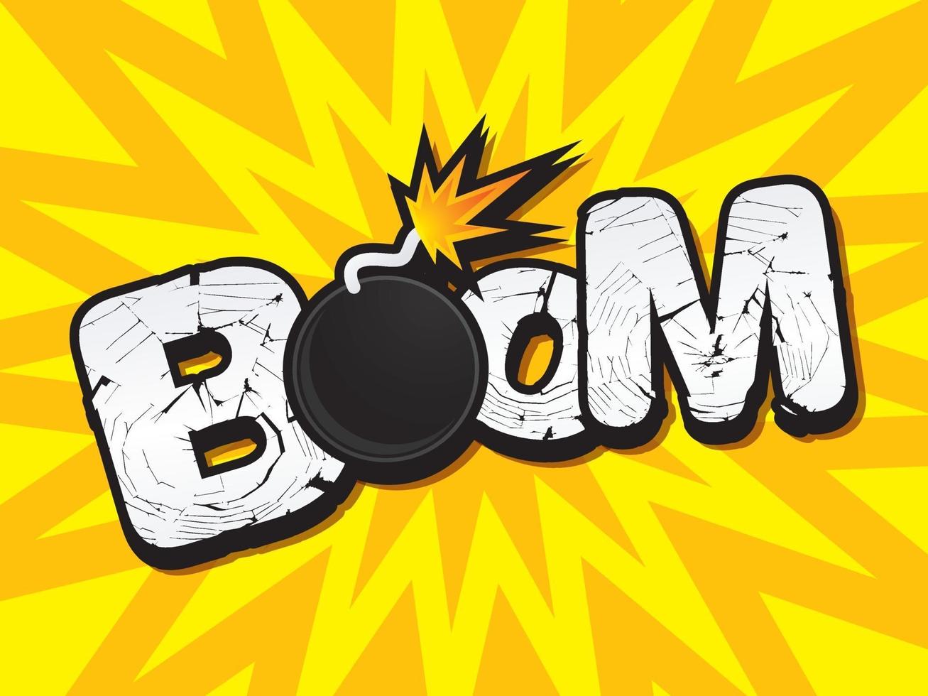 Boom and Bomb Explosion Design vector