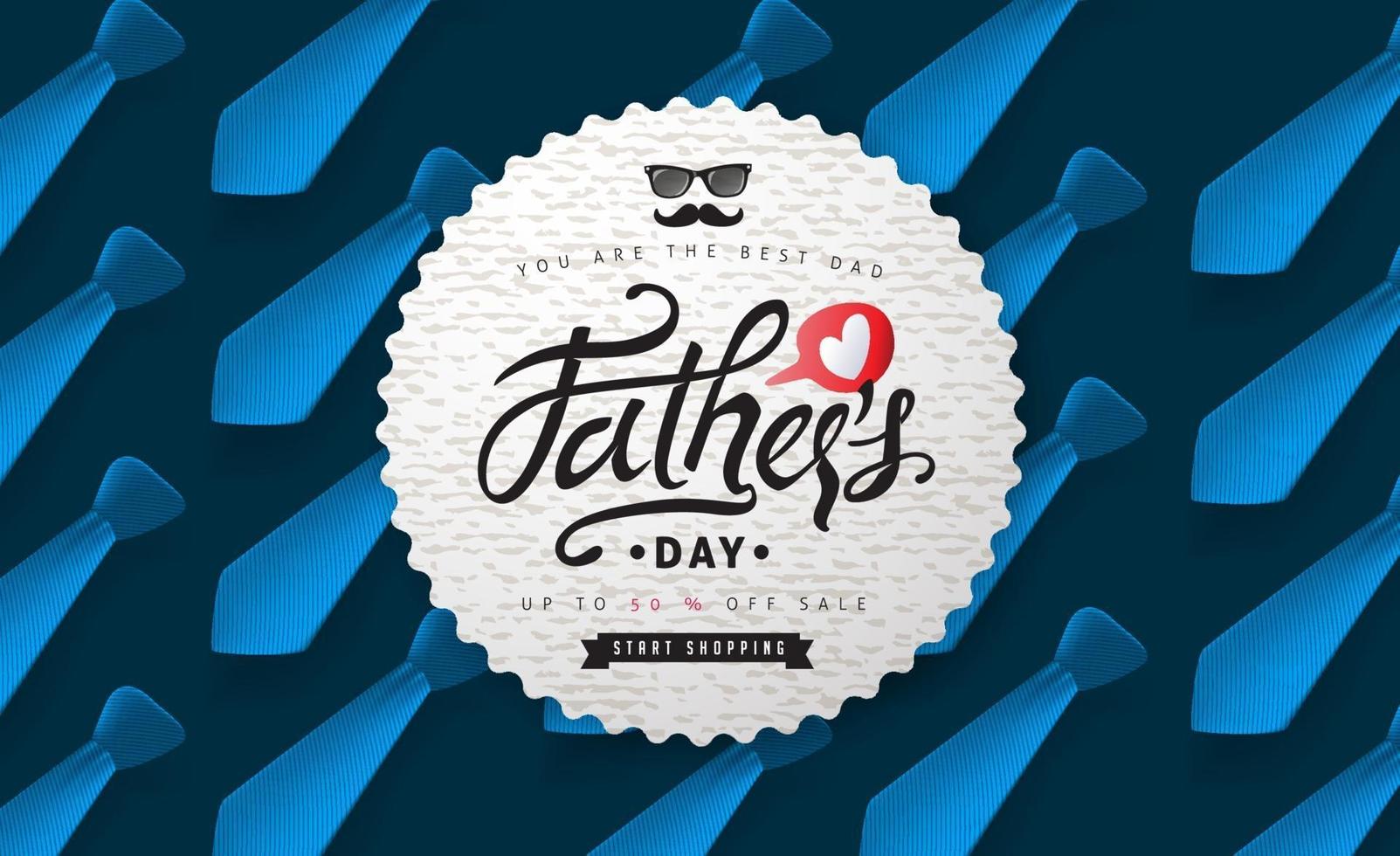 Fathers day sale banner background vector