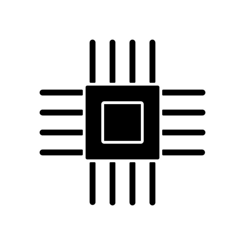 Electronic micro parts black glyph icon vector