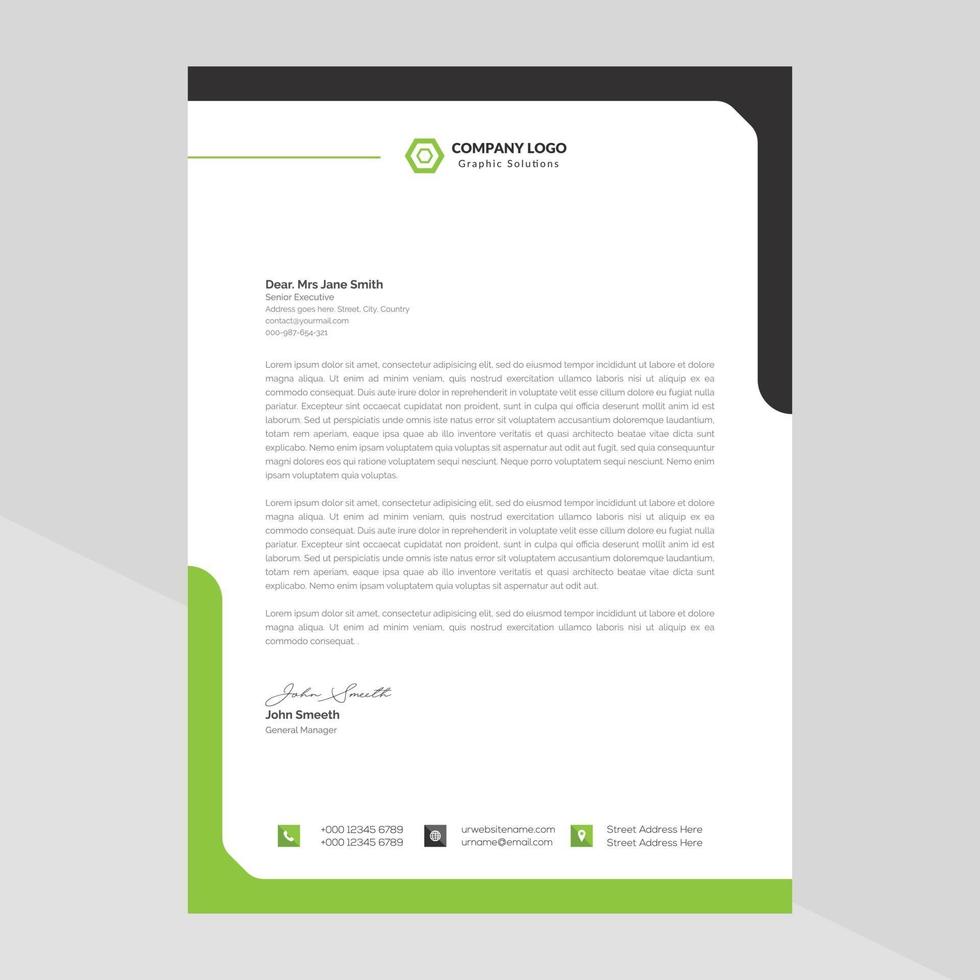 letterhead template design in minimalist style Free Vector