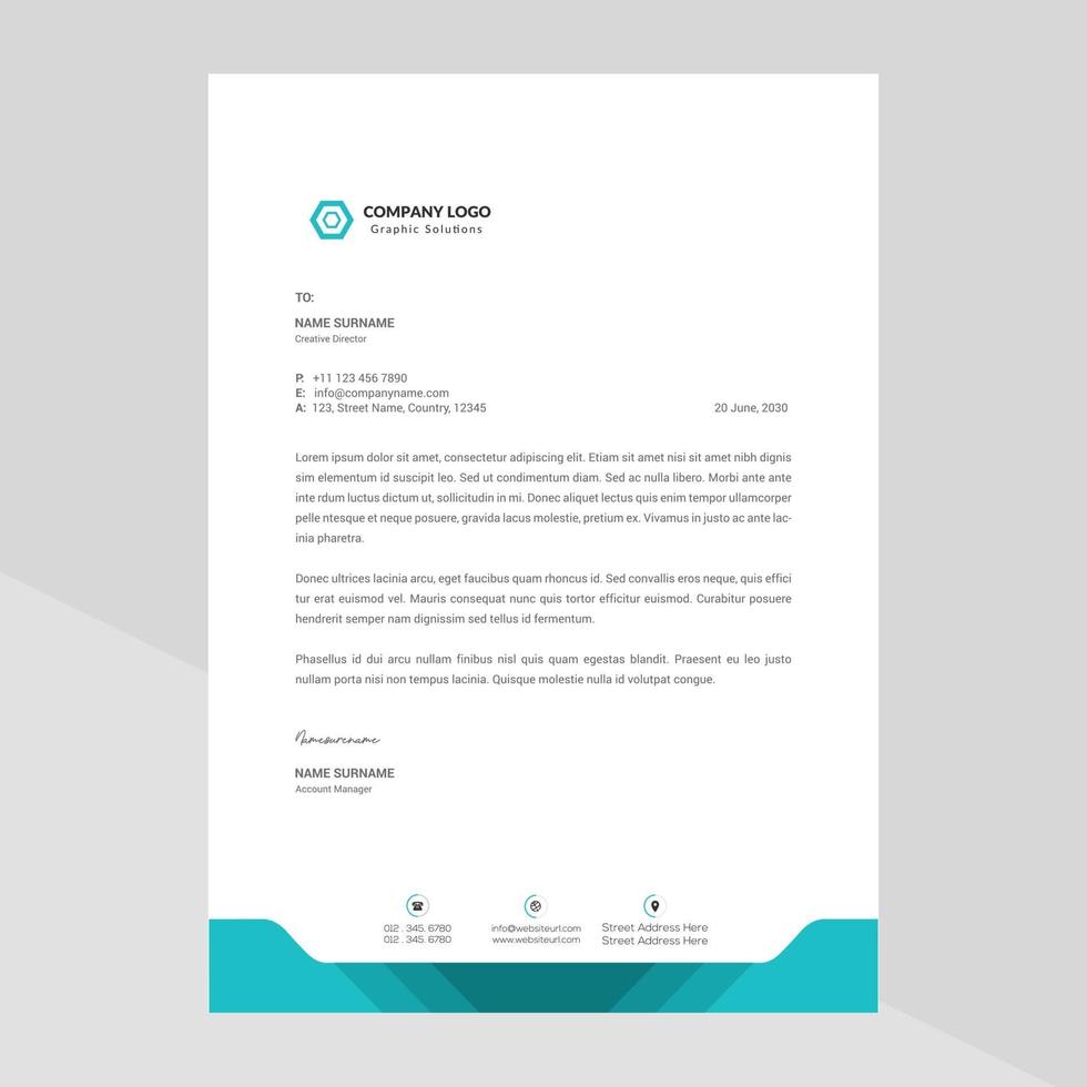 Letterhead template in flat style Free Vector