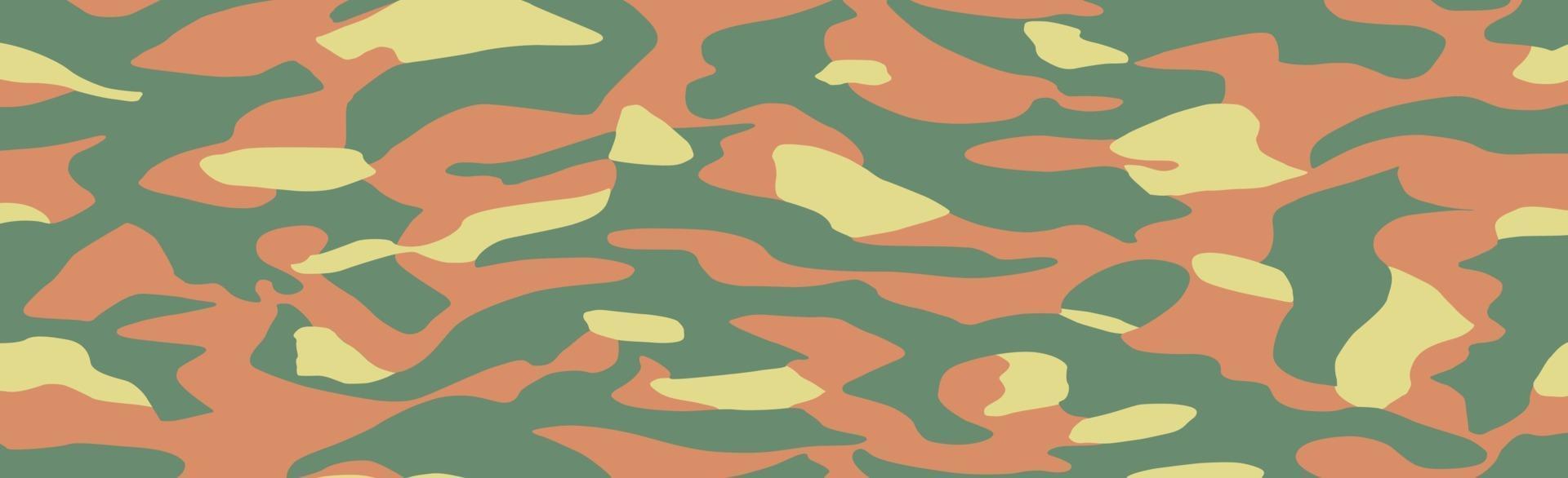 Military or hunting panoramic khaki geometric seamless pattern - Vector