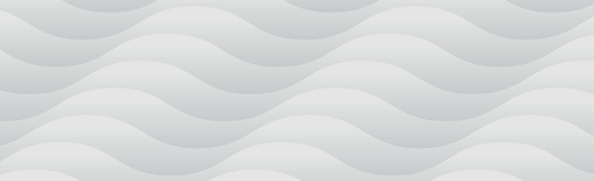 White vector panoramic background with wavy lines and shadows