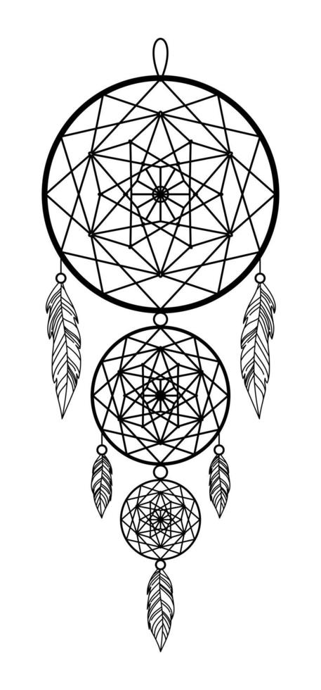 ISOLATED IMAGE OF A DREAM CATCHER ON A WHITE BACKGROUND vector
