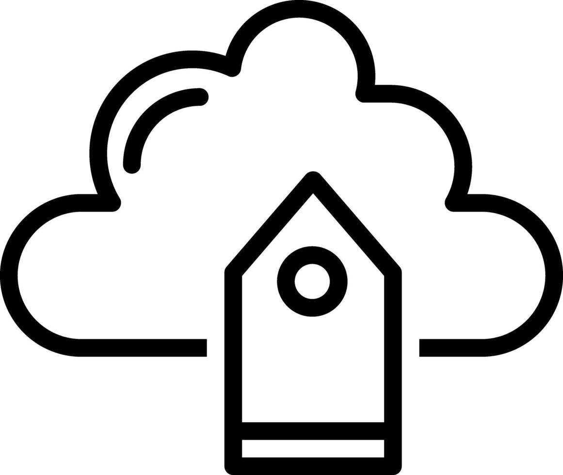 icono de línea para nube de etiquetas vector
