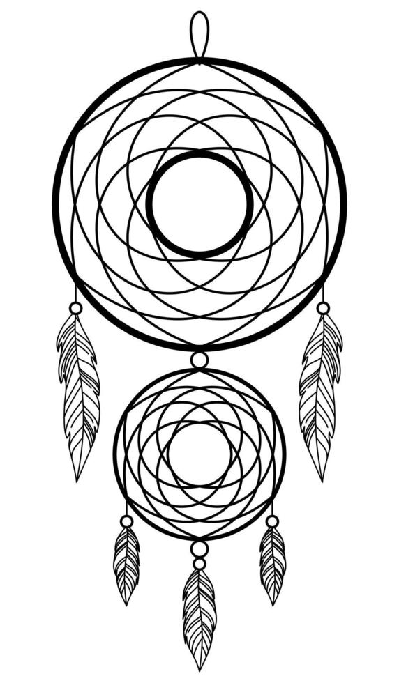 ISOLATED IMAGE OF A DREAM CATCHER ON A WHITE BACKGROUND vector