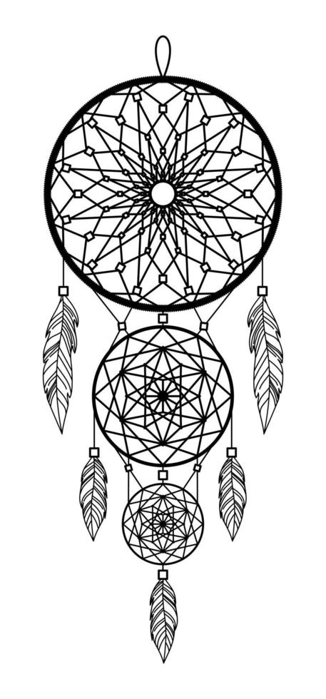 ISOLATED IMAGE OF A DREAM CATCHER ON A WHITE BACKGROUND vector