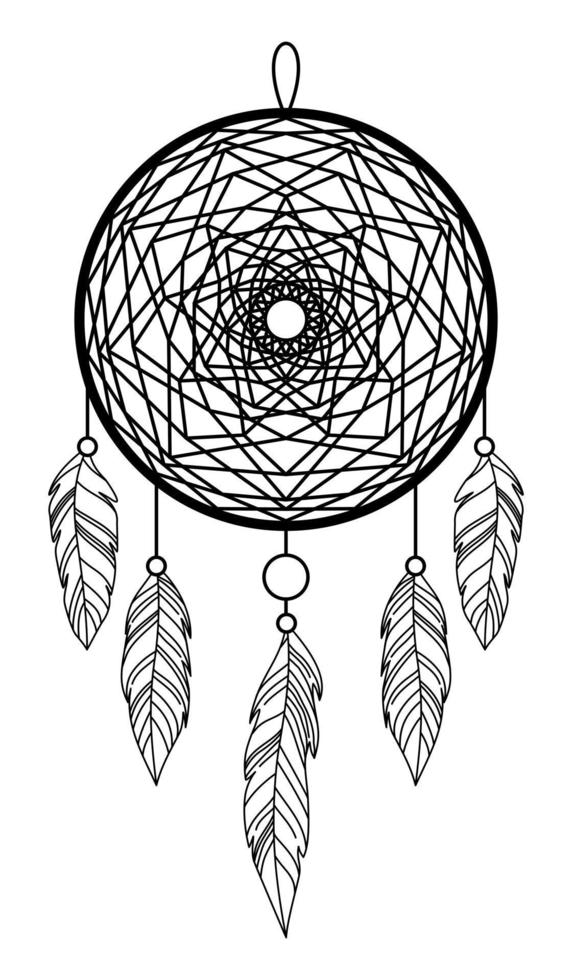 ISOLATED IMAGE OF A DREAM CATCHER ON A WHITE BACKGROUND vector