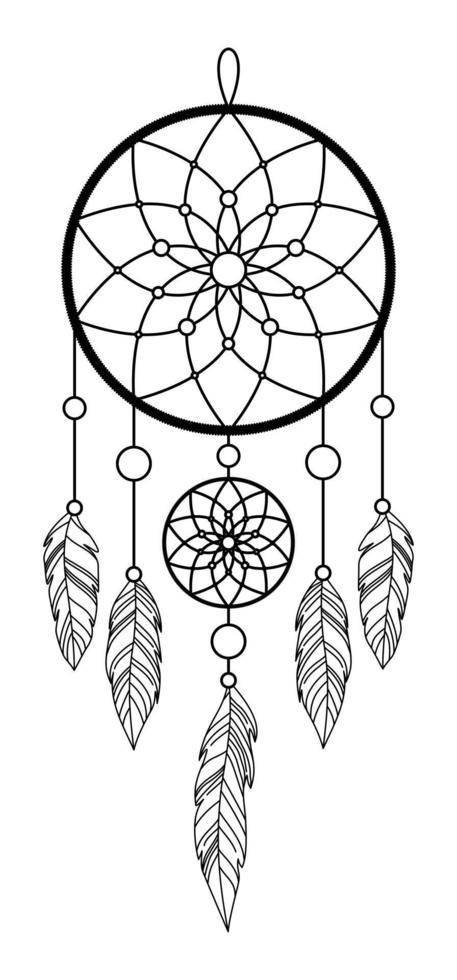 ISOLATED IMAGE OF A DREAM CATCHER ON A WHITE BACKGROUND vector