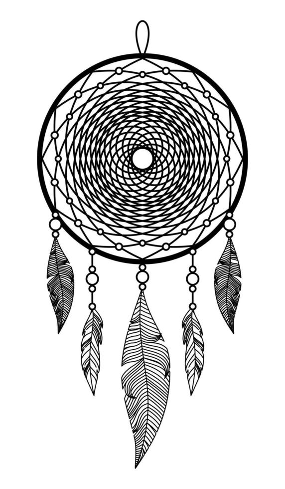 ISOLATED IMAGE OF A DREAM CATCHER ON A WHITE BACKGROUND vector