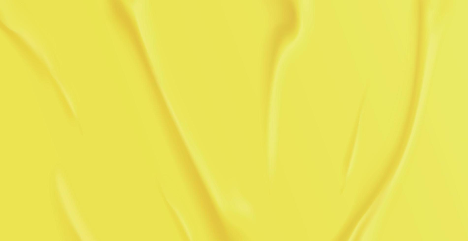 Textura de fondo amarillo arrugado realista, pliegues - vector