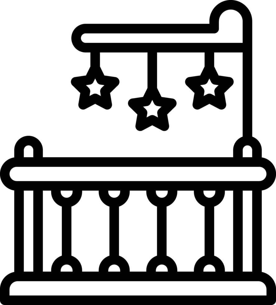 Line icon for crib vector