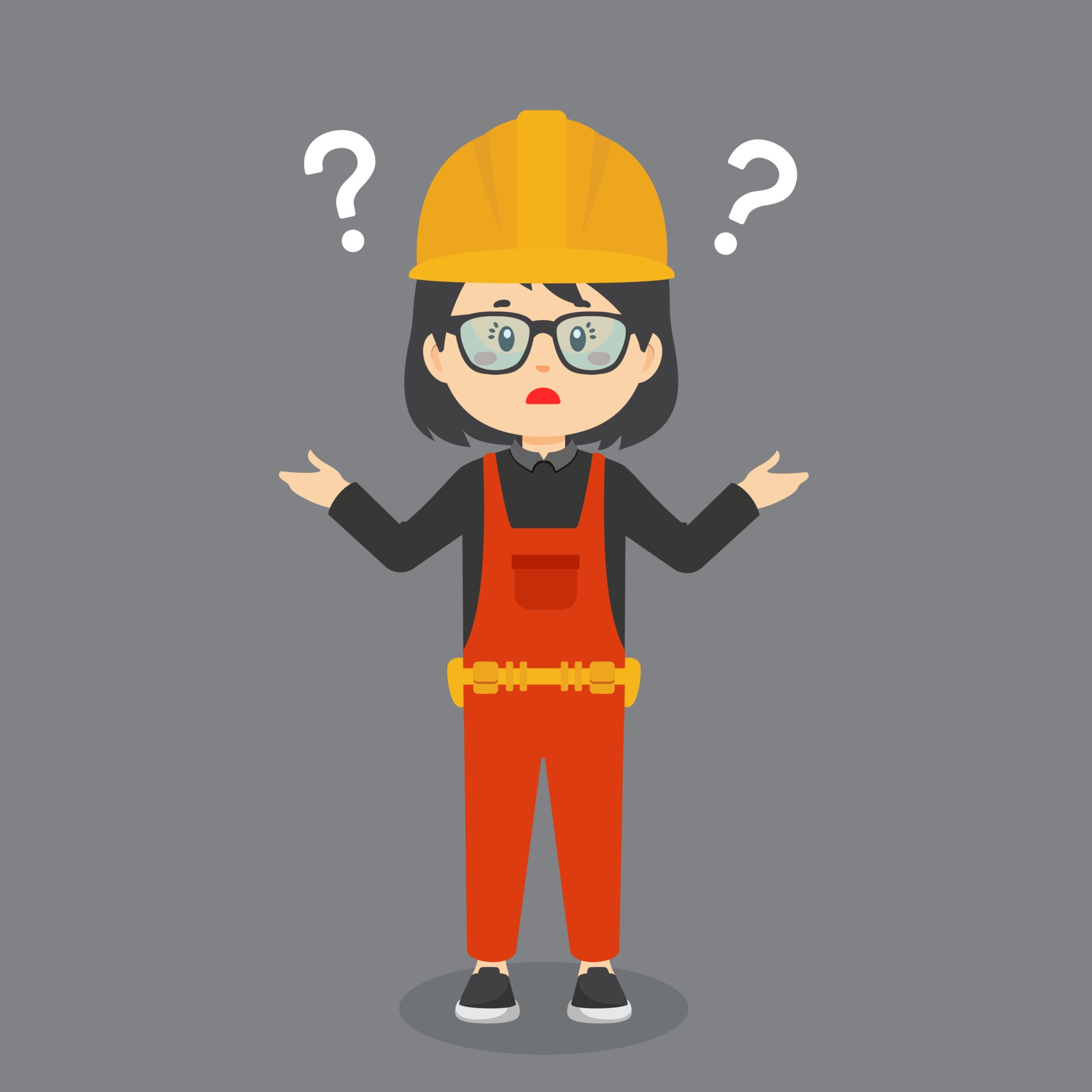Confused Construction Worker with Question Mark 2361400 Vector Art at