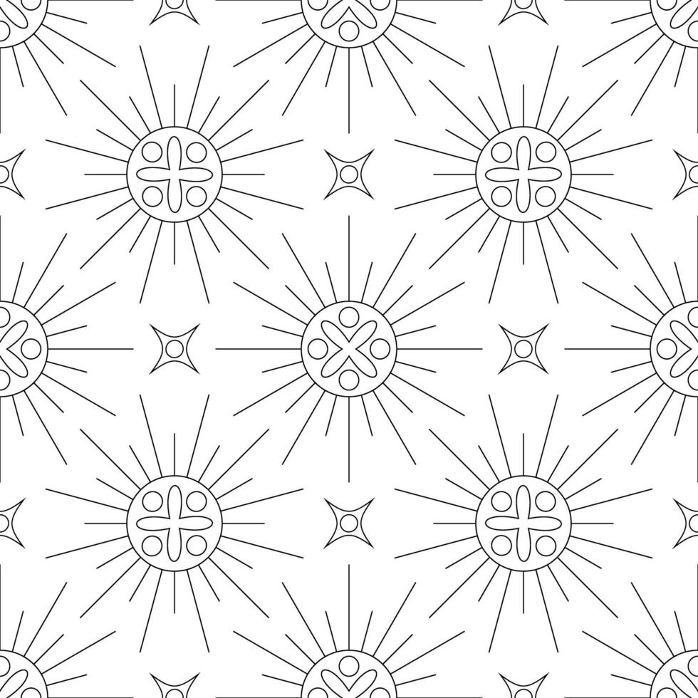 black and white seamless pattern geometric ornament vector