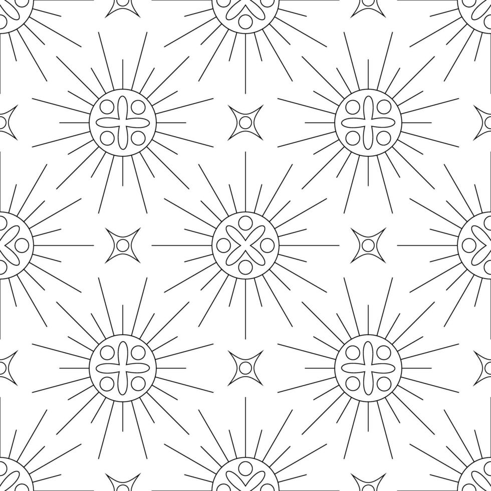 black and white seamless pattern geometric ornament vector