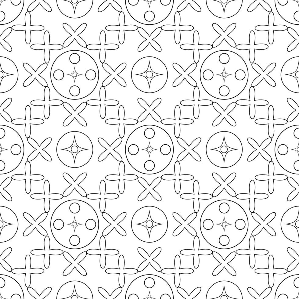 black and white seamless pattern geometric ornament vector