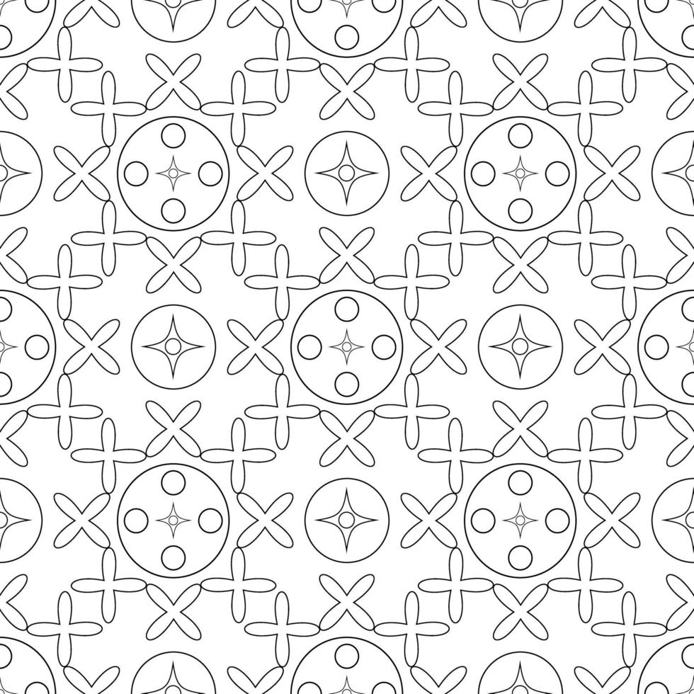 black and white seamless pattern geometric ornament vector