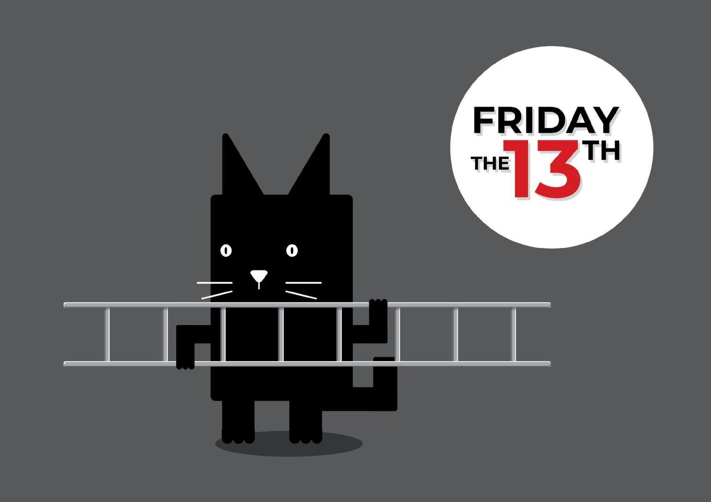 Friday the 13th black cat vector