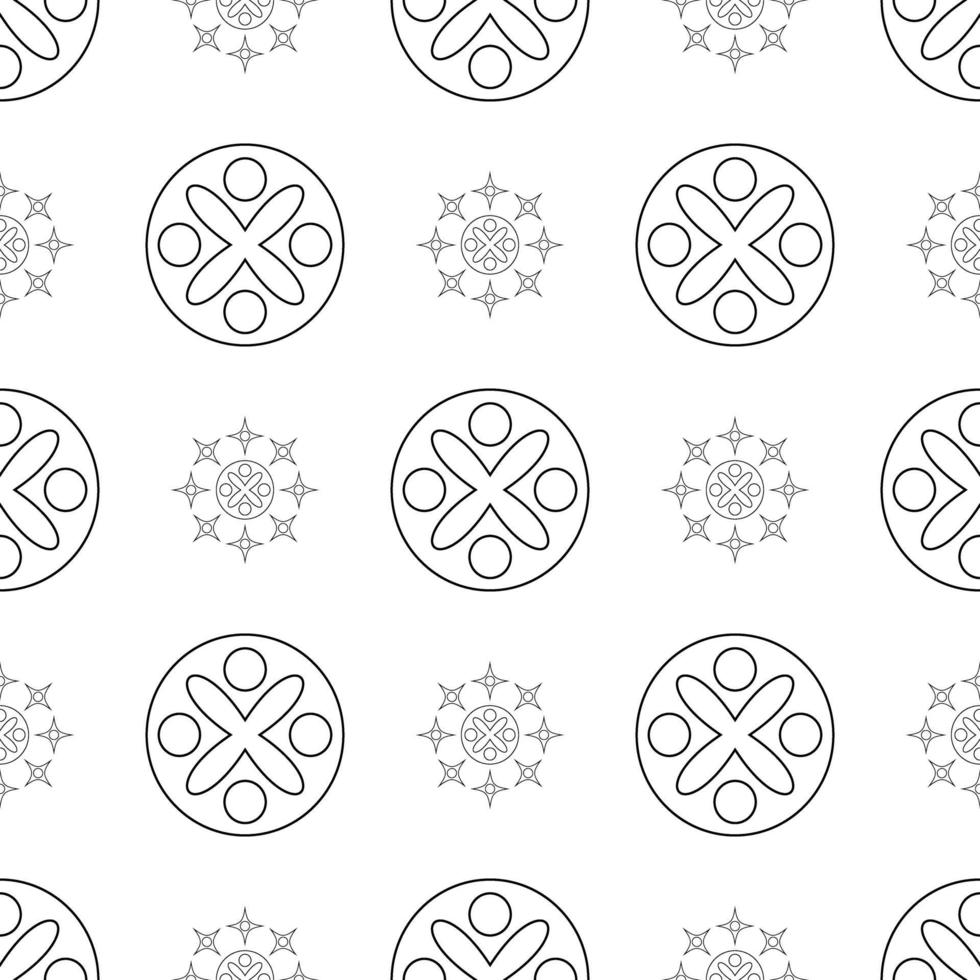 black and white seamless pattern geometric ornament vector