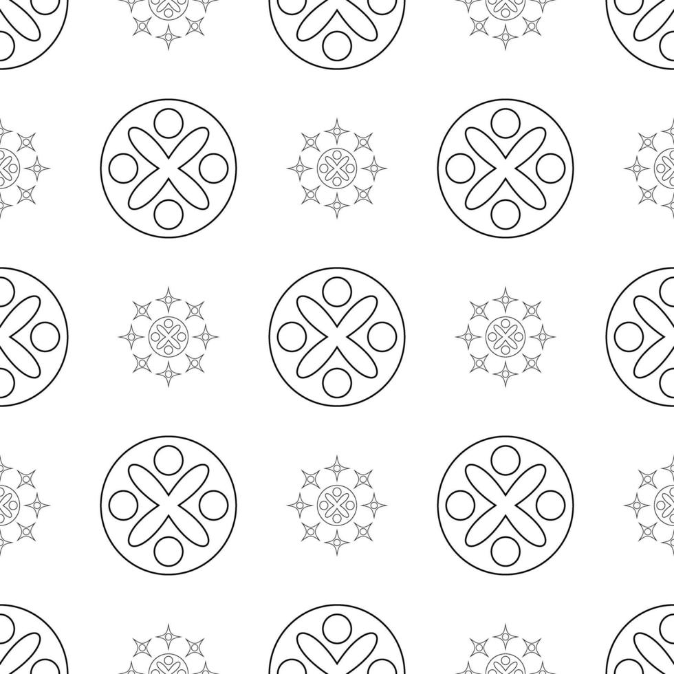 black and white seamless pattern geometric ornament vector