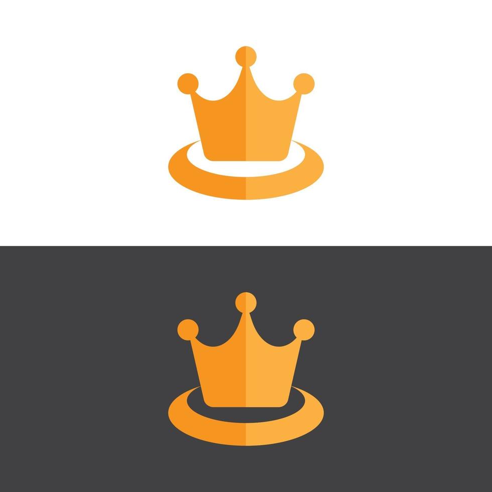 Elegante logotipo de corona en imagen vectorial de oro vector