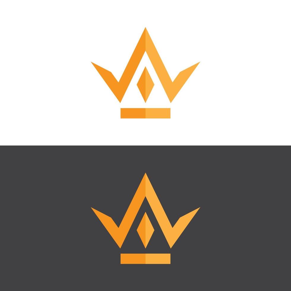 Elegante logotipo de corona en imagen vectorial de oro vector