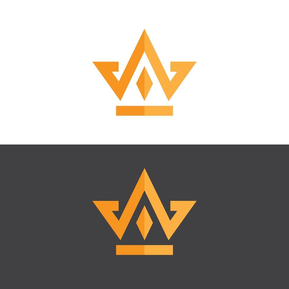 Elegante logotipo de corona en imagen vectorial de oro vector