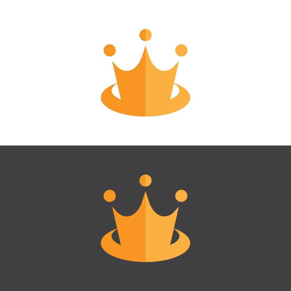 Elegante logotipo de corona en imagen vectorial de oro vector