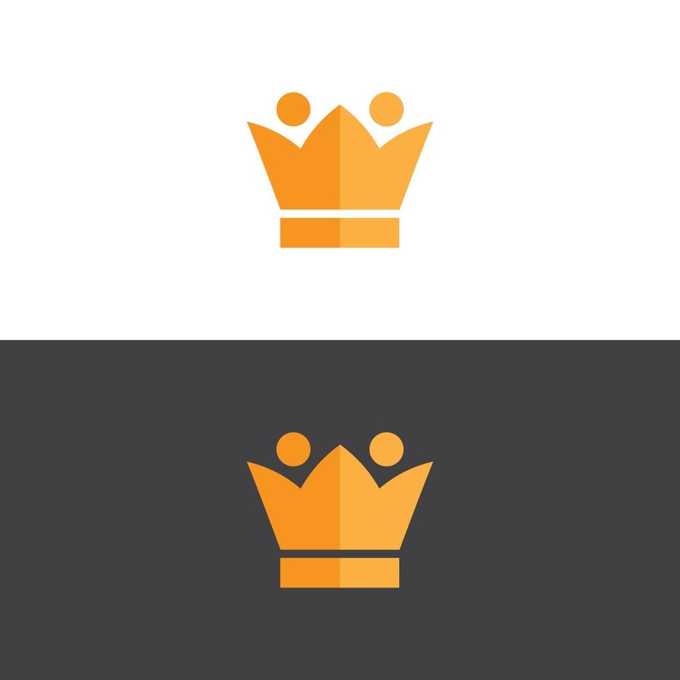 Elegante logotipo de corona en imagen vectorial de oro vector