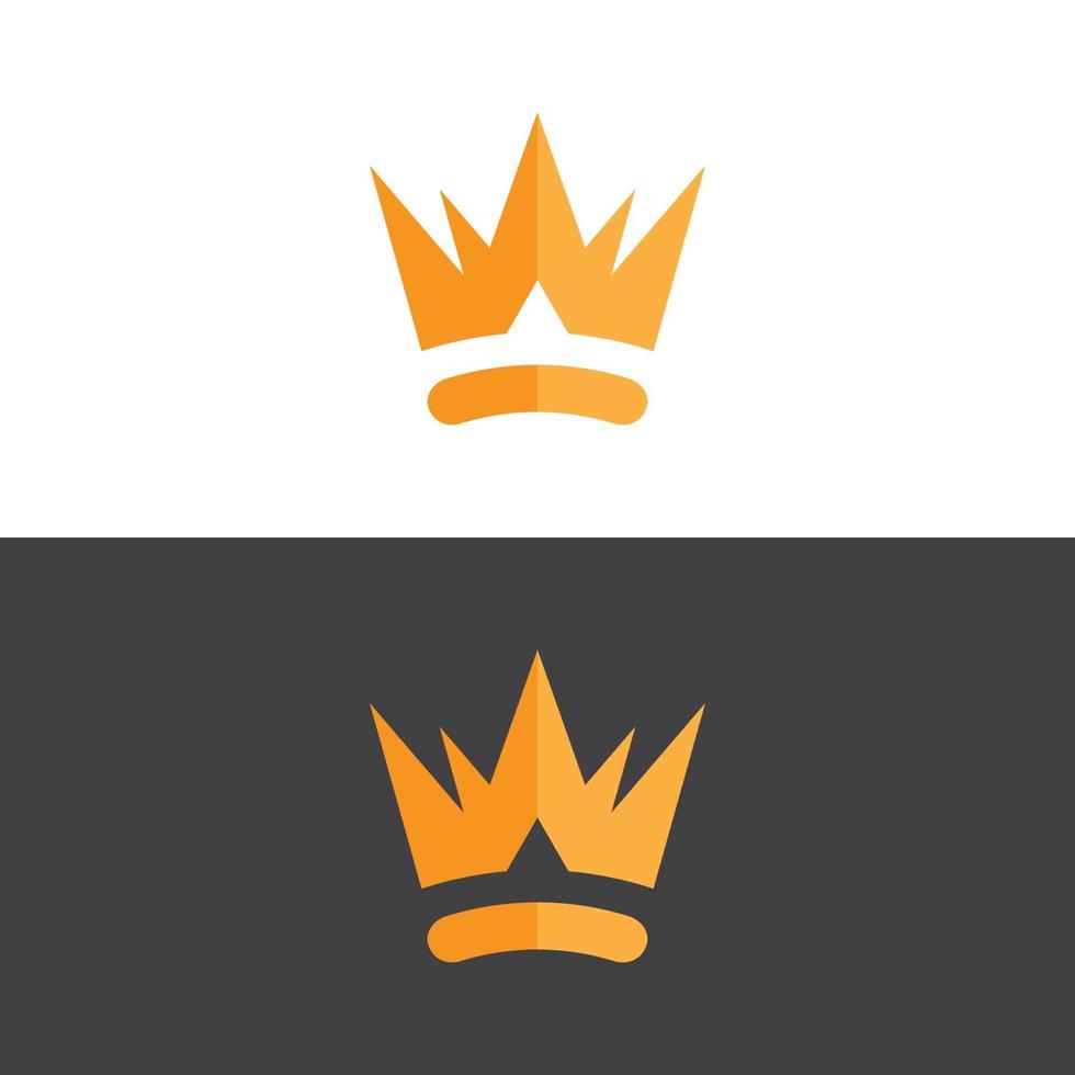 Elegante logotipo de corona en imagen vectorial de oro vector