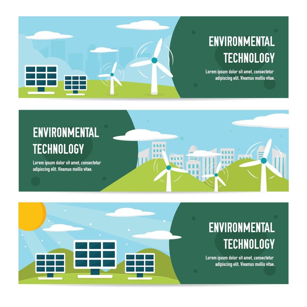 banner de tecnología ecológica verde vector