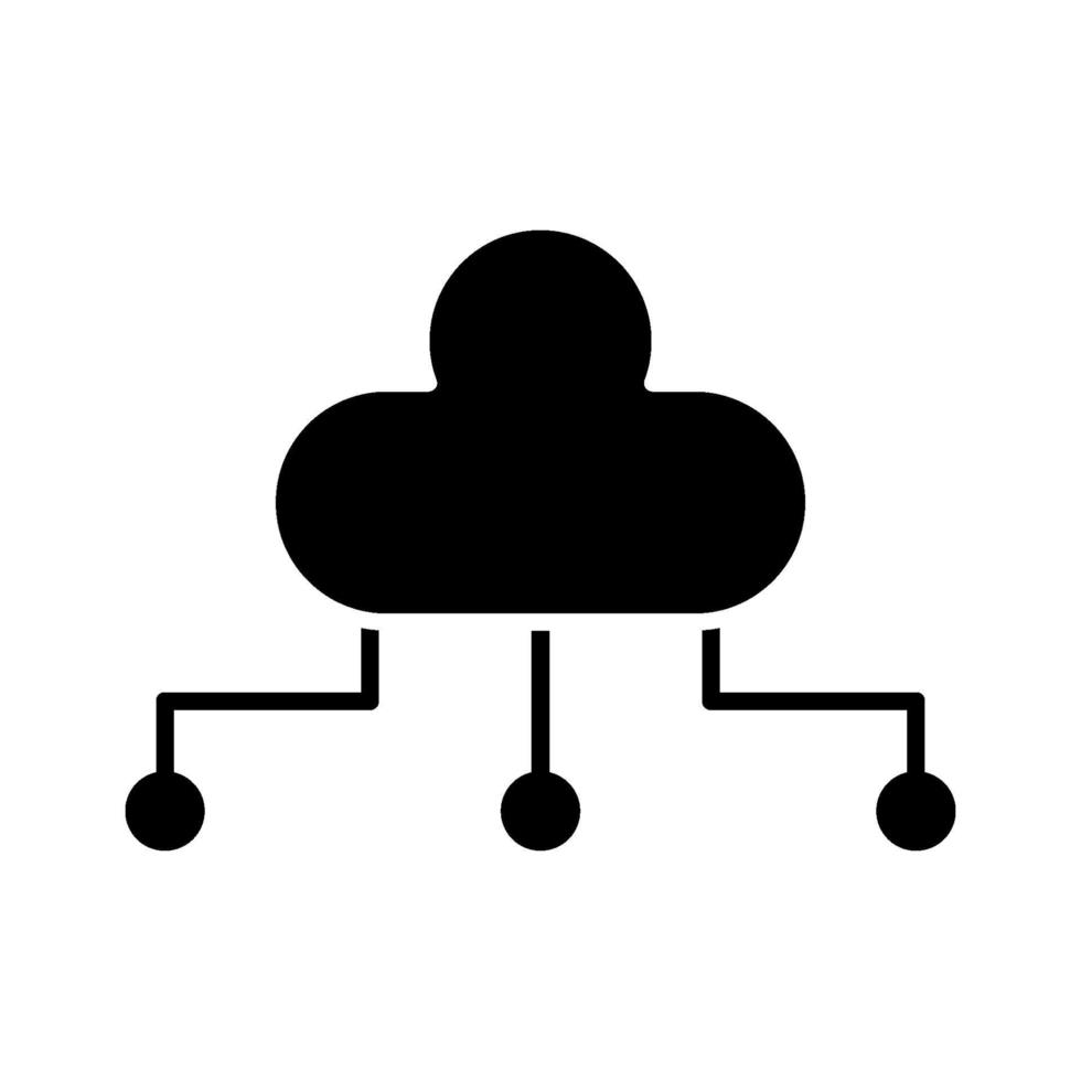 icono de distribución de datos en la nube vector