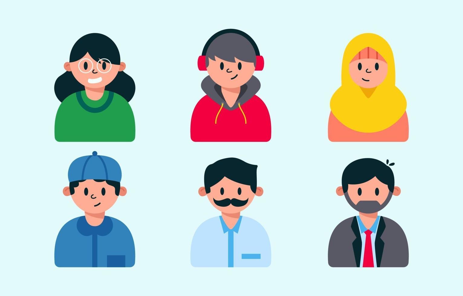 People General Avatar Collection Set vector