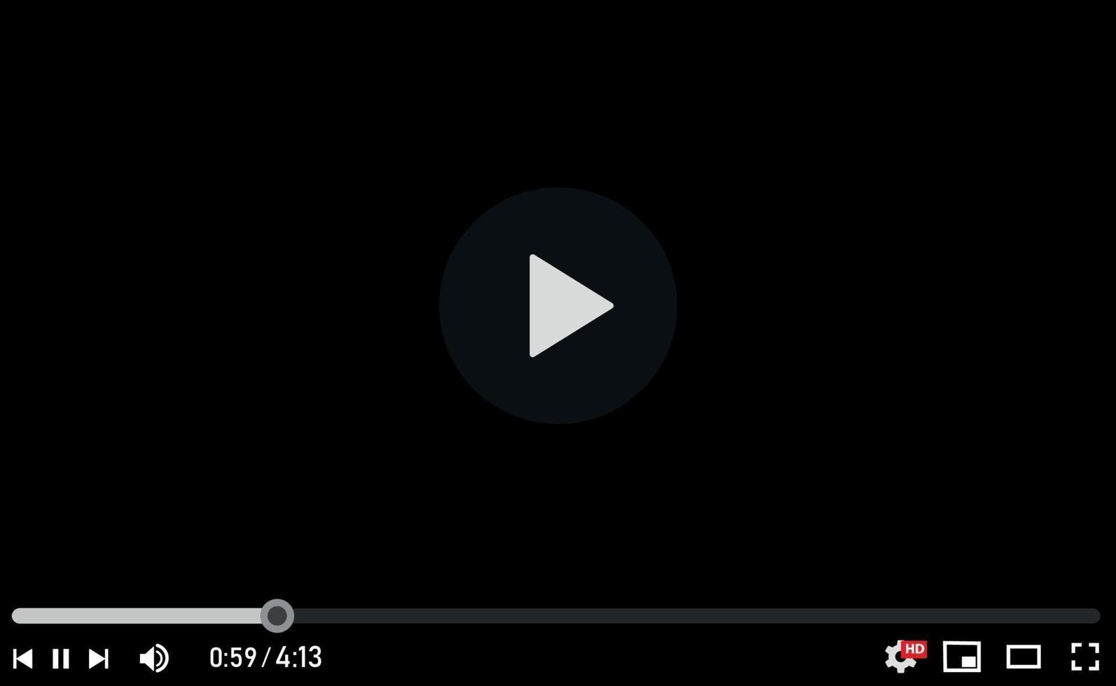 Video and Media Player Interface Template - Vector