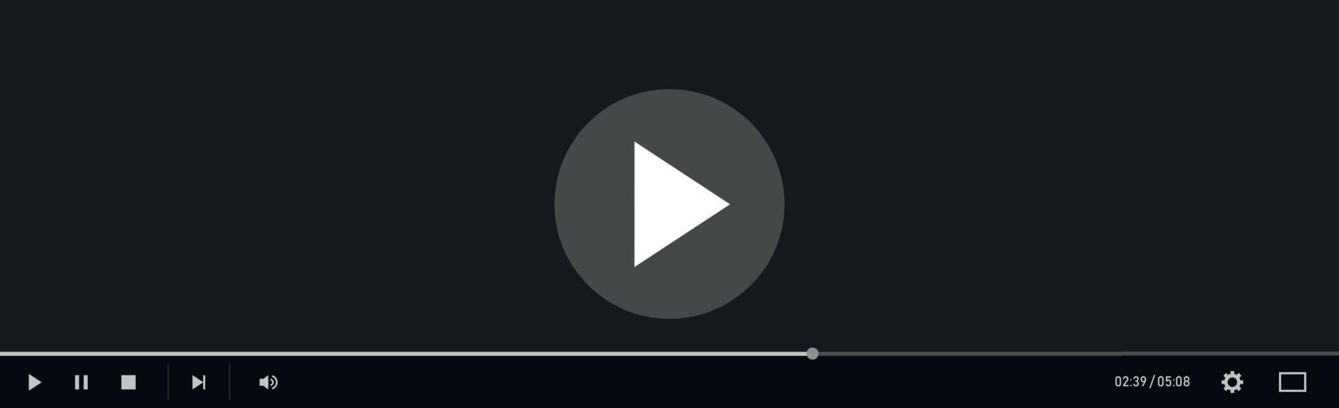 Video and Media Player Interface Template - Vector