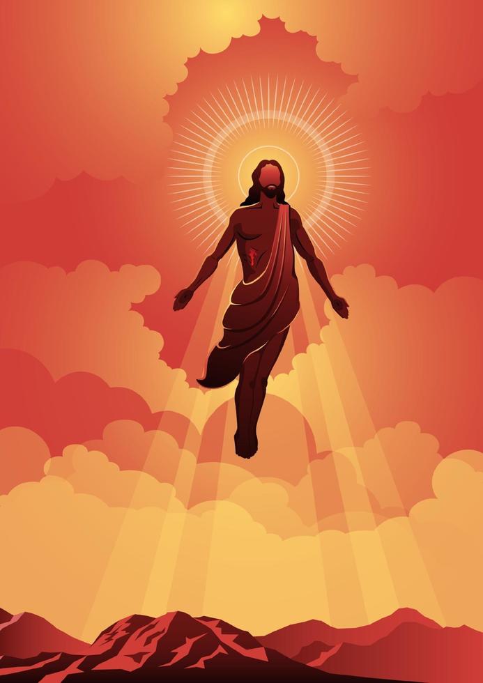 Happy Ascension Day of Jesus Christ vector