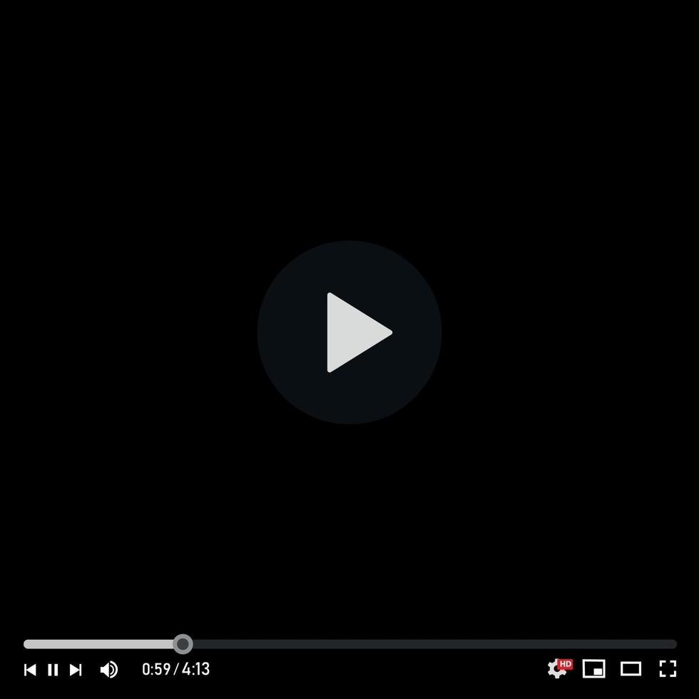 Video and Media Player Interface Template - Vector