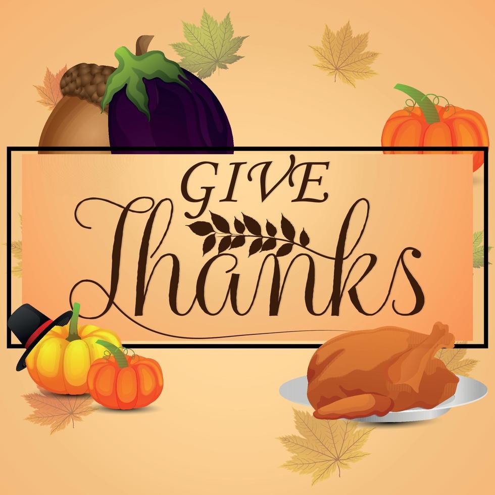 Creative vector illustration of thanksgiving day  greeting card on creative background