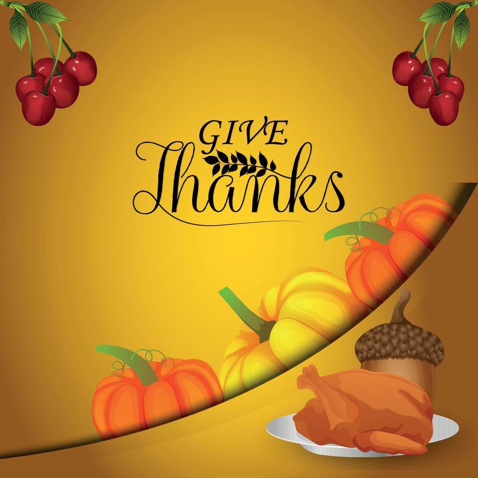 Happy thanksgiving day vector illustration vector pumpkinon creative background