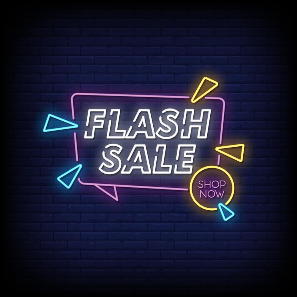 Flash Sale Neon Signs Style Text Vector