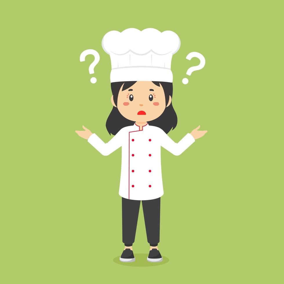 Confused Chef with Question Mark vector