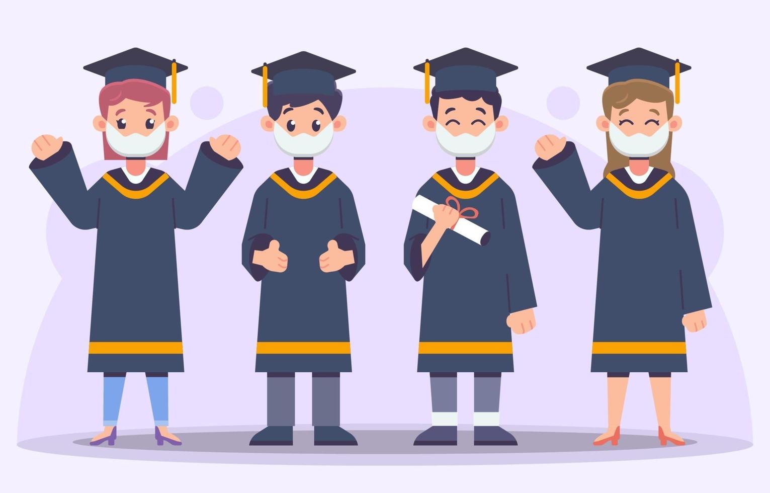 Graduation Students Character Collection vector
