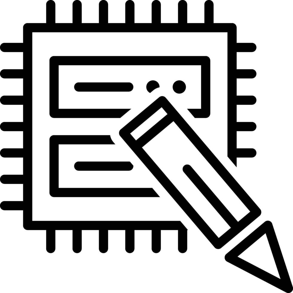 Line icon for data edit vector