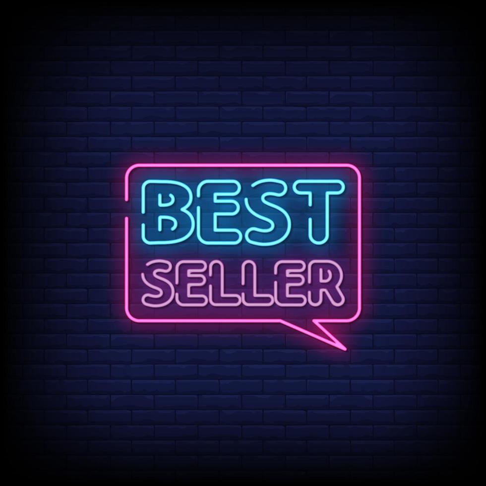 Best Seller Neon Signs Style Text Vector