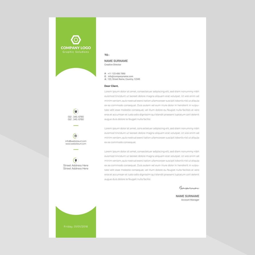 Letterhead template in flat style Free Vector