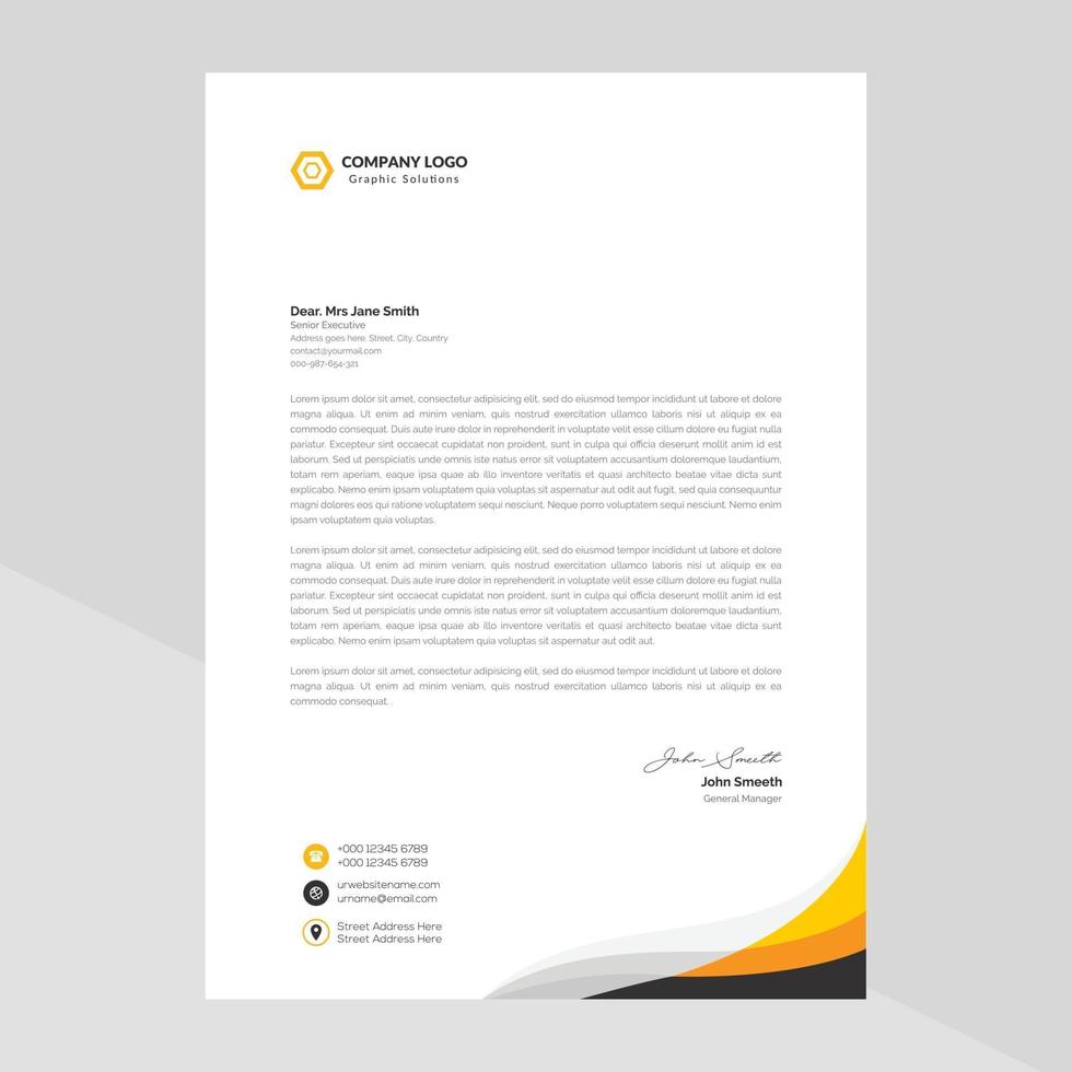 letterhead template design in minimalist style Free Vector