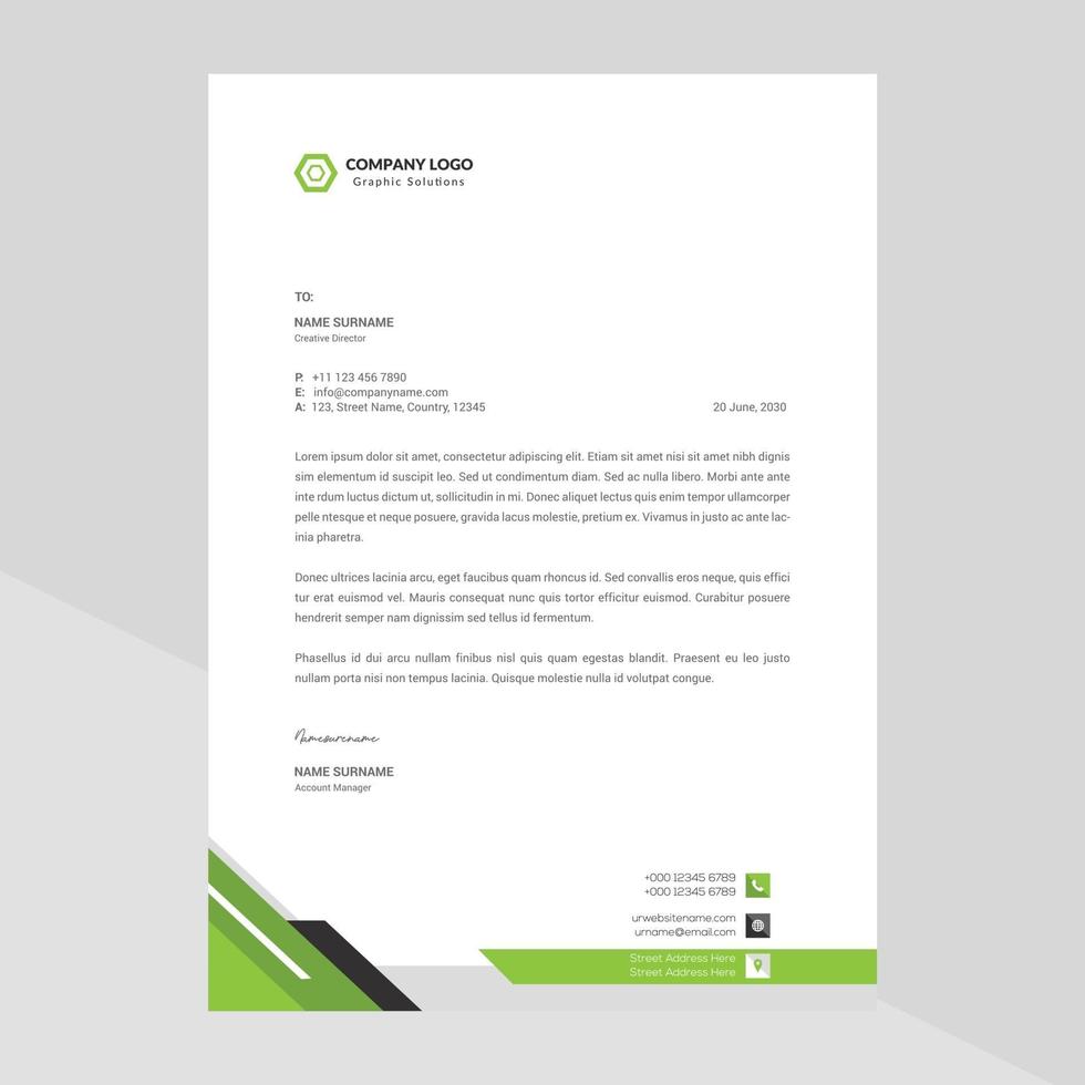 Elegant letterhead template design in minimalist style Free Vector